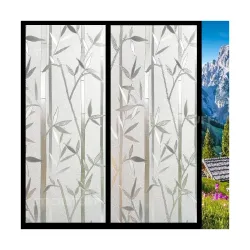 Premium Frosted Window Glass Film 12x25 Inch Bamboo Design