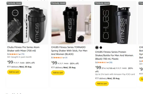 Image of Premium Gym Plastic Shaker at ₹99 