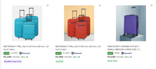 Image of Premium Luggage & Travel Bag @ Minimum 80% Discount