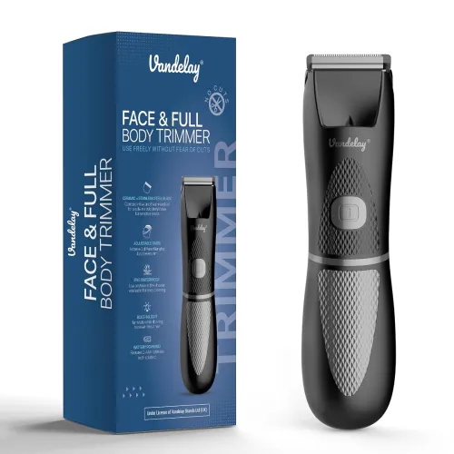 Image of Vandelay Premium Men's Grooming Trimmer: Cordless, Waterproof, LED Spotlight, Sensitive Skin Technology