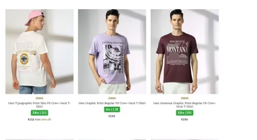 Image of Premium Men's T-shirts under ₹199
