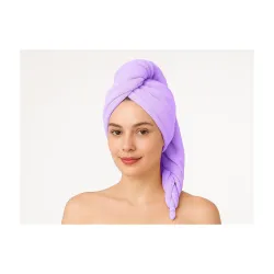 Premium Microfiber Hair Wrap Towel 500 GSM – Ultra Soft, Quick Dry, Super Absorbent, Lint-Free, Perfect for Women & Girls, Hair Drying & Spa Use (Grey Panda) (Purple)