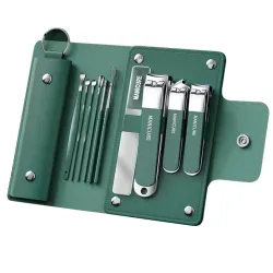 Premium Nail Clipper Kit – Stainless Steel Manicure & Pedicure Set – Nail Care Tools for Hand & Feet – Includes Clippers, Cuticle Trimmers, File, Tweezers for Facial, Hand & Foot Care
