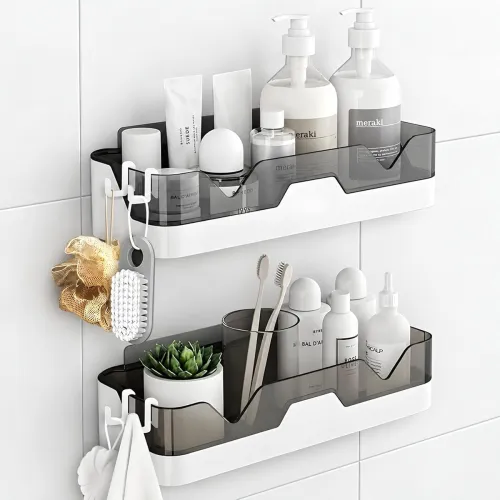 Image of Premium Plastic Bathroom Shelves – Pack of 2 