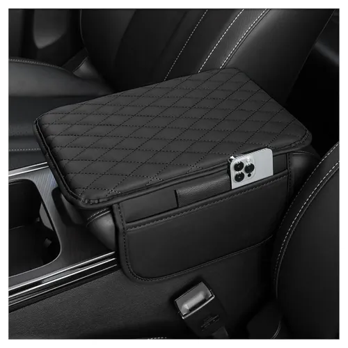 Image of Premium PU Leather Car Armrest Cover Cushion