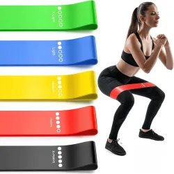 Premium Resistance Bands Set of 5 – Exercise & Fitness Loop Bands for Hip, Glutes, Legs, Squats, Yoga, Pilates, Physical