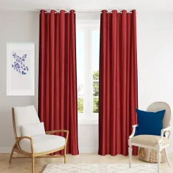 Premium Royal Solid Polyester Window Curtain, 5 ft (Maroon)