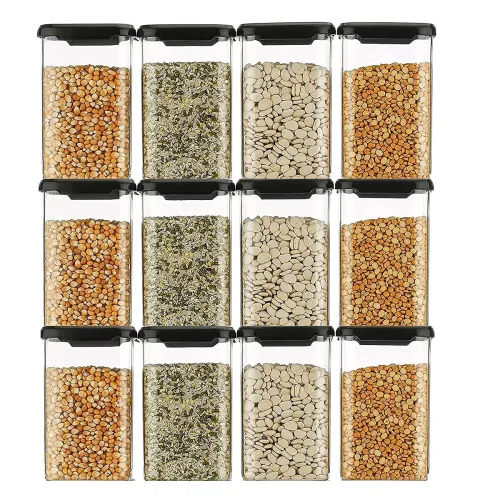 Image of Premium Unbreakable Air Tight Square Plastic Containers Set for Kitchen Storage