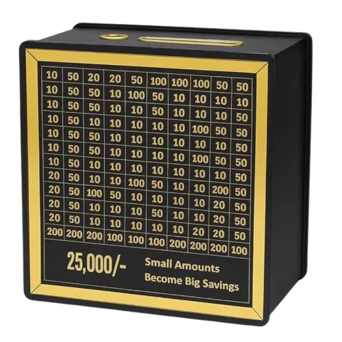 Image of Premium Wooden Money Bank with Lock 
