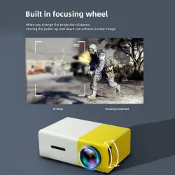 PremiumAV 400LM Mini LED Projector Theater, Yellow