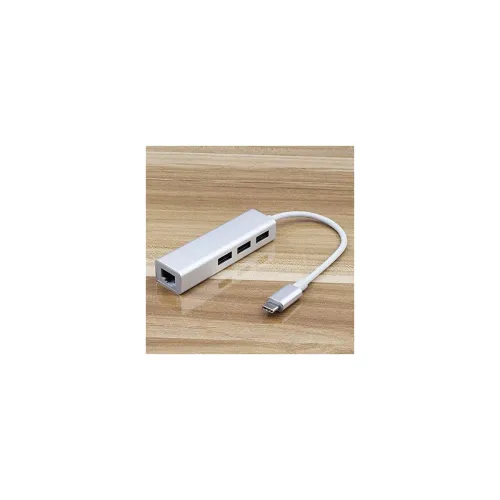 Image of PremiumAV USB to RJ45 Gigabit Ethernet LAN Adapter Wired Network Card for Laptop PC Mac Chromebook White