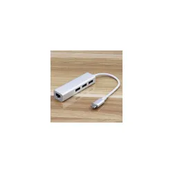 PremiumAV USB to RJ45 Gigabit Ethernet LAN Adapter Wired Network Card for Laptop PC Mac Chromebook White