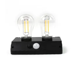 PremiumAV Solar Motion Sensor Wall Light YT-819 – 2W Outdoor LED Lamp with Dual Filament Bulbs, Auto On/Off for Garden, Patio, Walkway, Yard & Security Lighting (1 Pack)
