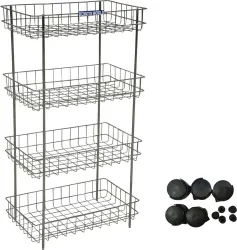 Premsakhi Fruits / Vegetables Kitchen Rack Fruits Vegetables Kitchen Rack Steel Stainless Steel Backet Trolley Plastic