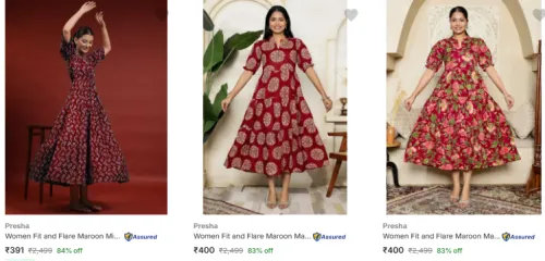 Image of Presha Women Fit and Flare Dress Up to 80% Discount