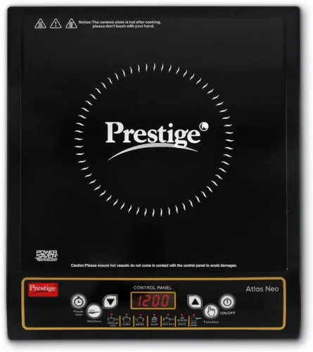 Image of Prestige 1200 W Induction Cooktop Push Button  (Black, Atlas Neo)