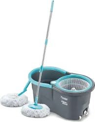Prestige Alpha with 2 Microfiber heads 360 Degree Spinner Mop Set (Grey, Blue)`