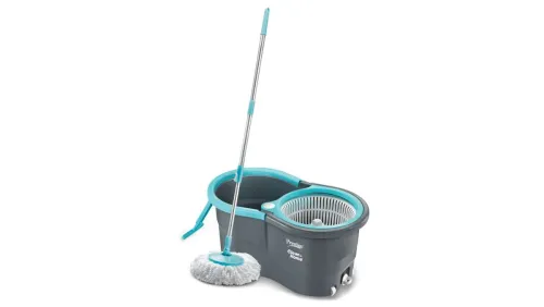 Image of Prestige Alpha with 2 Microfiber heads 360 Degree Spinner Mop Set (Grey, Blue)