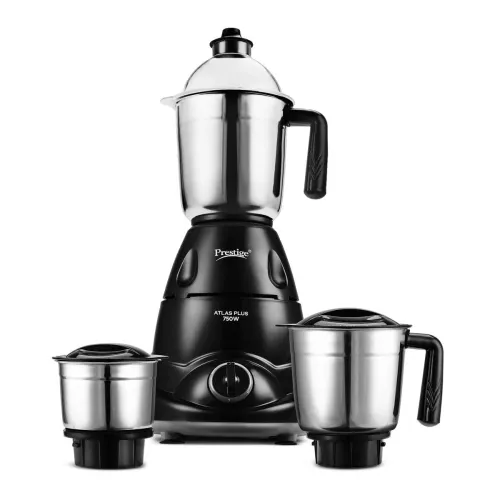 Image of Prestige Atlas Plus 750W 3-Jar Mixer Grinder, Black/Grey