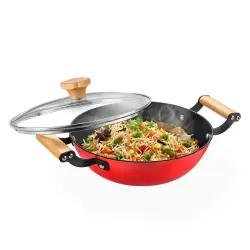 Prestige Castlite Enamel Coated Cast Iron Kadai 20cm/ 1.4L | Lightweight, High Heat Retention | Gas & Induction Compatible | Low-Oil Cooking | Stay-Cool Wooden Handles | Easy Clean | 15Y War...