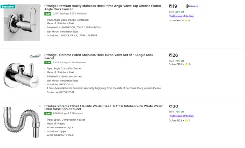 Image of Prestige Faucets satring @ ₹119