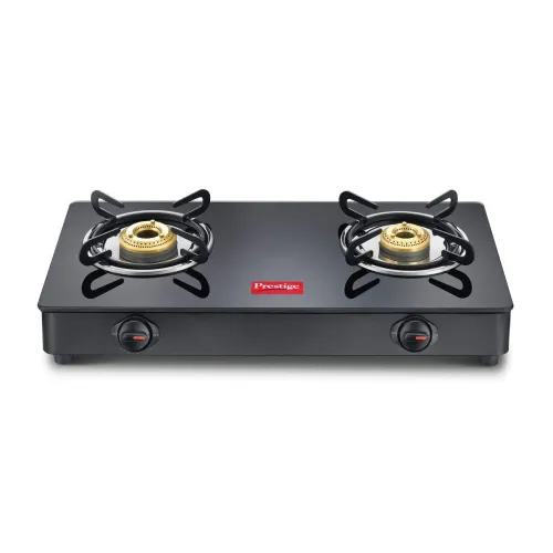 Image of Prestige IRIS 2-Burner Glass Top Gas Stove – Black