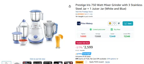 Image of Prestige Iris 750 Watt Mixer Grinder 