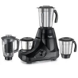 Prestige Iris Pro 750 Watts Mixer Grinder with 4 Jars (3 Stainless Steel Jars + 1 Juicer Jar)|4 Super-Efficient Stainles