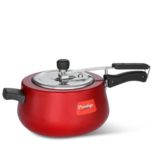 Image of Prestige Nakshatra Cute Duo Svachh Aluminium Inner Lid Pressure Cooker, 5 Litre, Red, 5 Liter