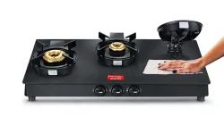 Prestige Neo GTSN 03 Liftable Burner Glass 3-Burner Manual Gas Stove