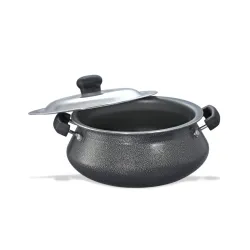 Prestige 4 litres Omega Select Plus 20 Cm Non Stick Junior Handi Dupont Teflon Non-Stick Coating | Black | Scratch Resistant | Stainless Steel Lid | PFOA Free