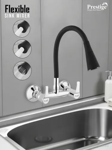 Image of Prestige Step Brass Sink Mixer with Dual Flow Flexible Swivel Spout