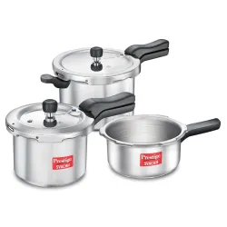 Prestige 2L+3L+5 Litres Svachh Outer Lid Aluminium Combo Pressure Cooker