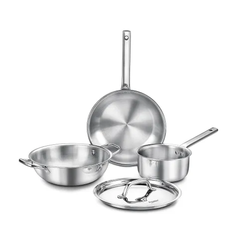 Image of Prestige Tri-Ply Cookware Set – 3 Pc, Silver