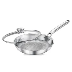 Prestige TRIPLY Designer Fry Pan 24cm / 1.7L with Glass Lid | Durable Honeycomb Structure | Low Oil Consumption | Metal 