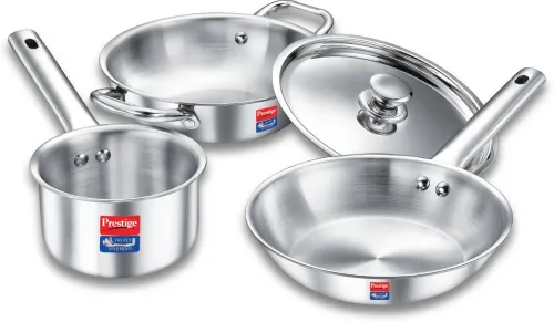 Image of Prestige Triply Splendid BYK Induction Bottom Cookware Set (Triply, 4 - Piece)