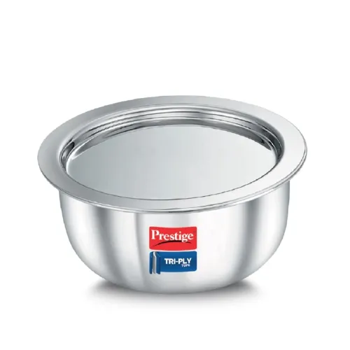 Image of Prestige 14cm/1L Tri-Ply Stainless Steel Tope with Lid | Gas and Induction Compatible | Even Heat Distribution | Strong 