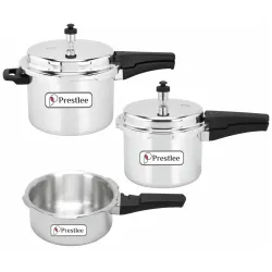 Prestlee Aluminium 2, 3, 5 Litres Pressure Cooker | Induction Base