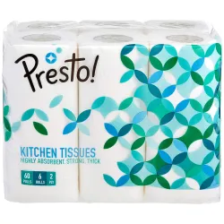 Amazon Brand - Presto! 2 Ply Kitchen Tissue Rolls