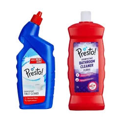 Amazon Brand - Presto! Disinfectant Toilet Cleaner (1 L) With Bathroom Cleaner, Floral (1 L)