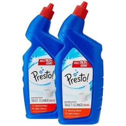 Amazon Brand - Presto! Disinfectant Toilet Cleaner Liquid | Orange | 2 Litre | 1 L x 2 Packs | Kills 99.9% Germs | Remov