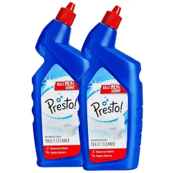 Amazon Brand - Presto! Disinfectant Toilet Cleaner, Original | 2 Litre | 1 L X 2 Packs | Kills 99.9% Germs | Removes Tou