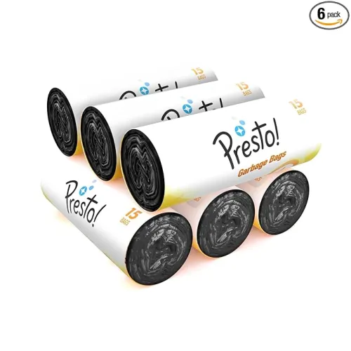 Image of Amazon Brand - Presto! Large Black Garbage Bags (90 Count)