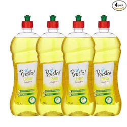 Presto! Lemon Dishwash Gel, 3L (4×750ml), Grease-Cutting