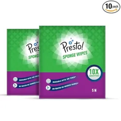 Amazon Brand - Presto! Multi-Purpose Sponge Wipes 10 Count (5 x Pack of 2)
