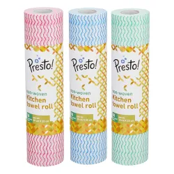 Presto! Non-Woven Kitchen Towel Roll 50 Pulls Pack of 3