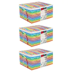Pretty Krafts Set of 3 Non Woven Underbed Storage Bag with Handles