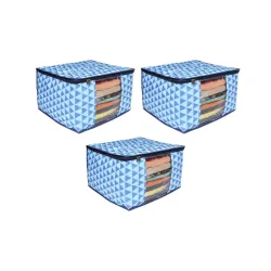 PrettyKrafts 3 layered non-woven Quilted saree Cover Bag/wardrobe organizer