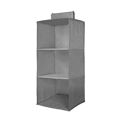 Image of PrettyKrafts 3-Shelf Hanging Wardrobe Organiser with Engineered Wood Base