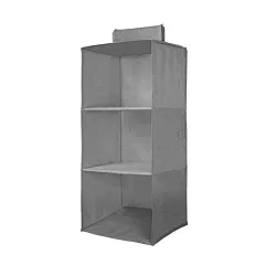 PrettyKrafts 3-Shelf Hanging Wardrobe Organiser with Engineered Wood Base